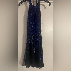 Ashley Lauren blue sequence cocktail dress